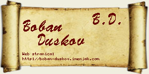 Boban Duškov vizit kartica